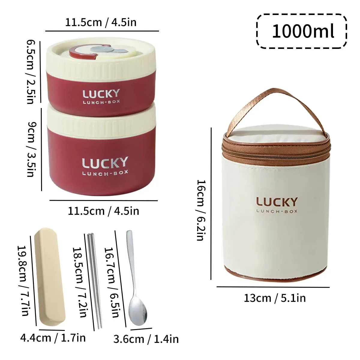 Lunch Box Set, Lunch Container With Insulated Bag, 18/8 Stainless Steel Thermal Food Container