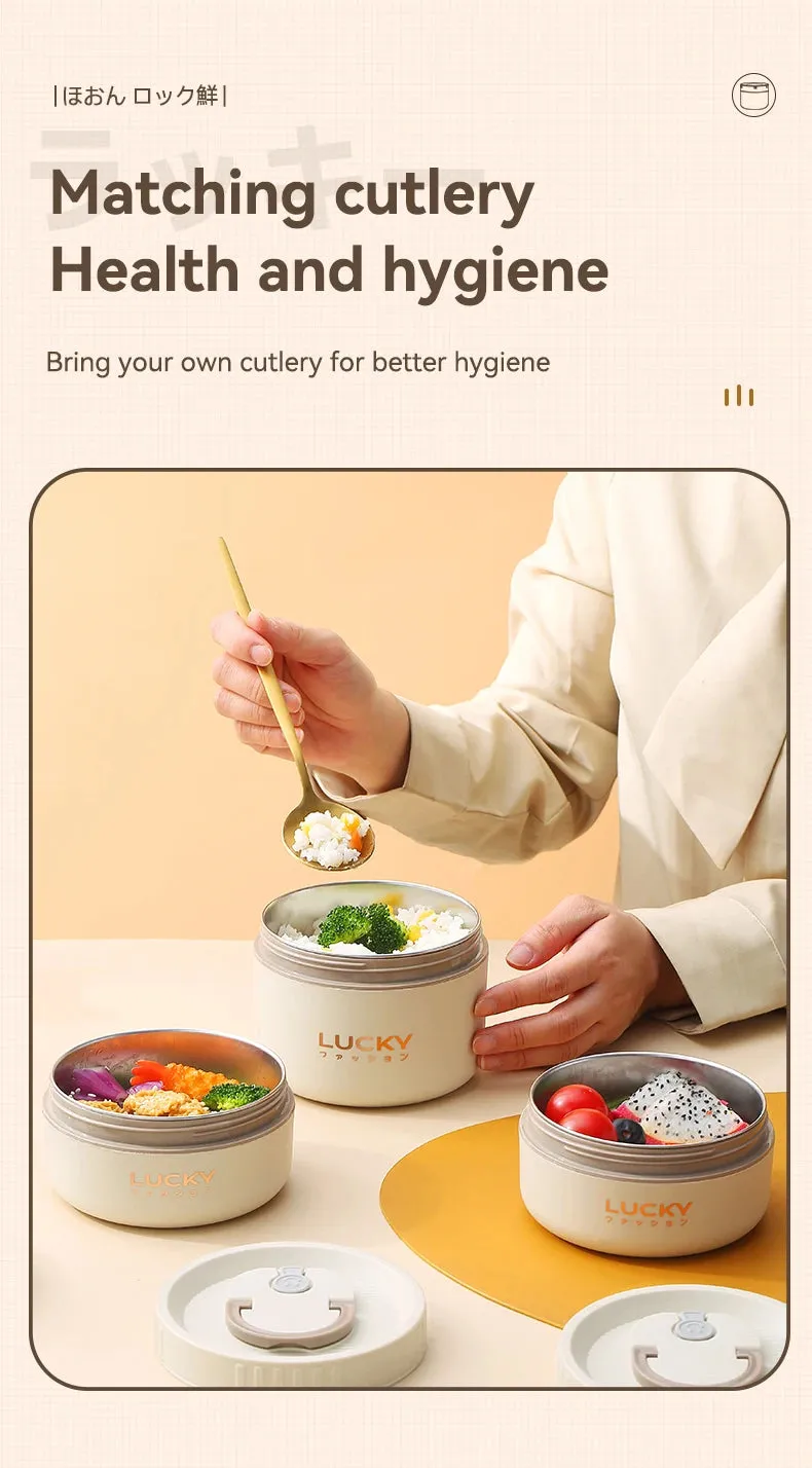 Lunch Box Set, Lunch Container With Insulated Bag, 18/8 Stainless Steel Thermal Food Container