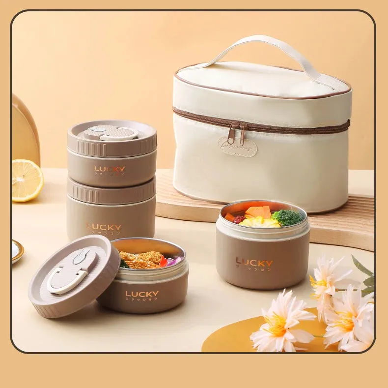 Lunch Box Set, Lunch Container With Insulated Bag, 18/8 Stainless Steel Thermal Food Container