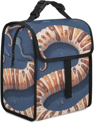Lunch Box Worm Shape Biological Lunch Bag for Men Large Capacity Lunchbox Reusable Lunch Tote Bags for Travel