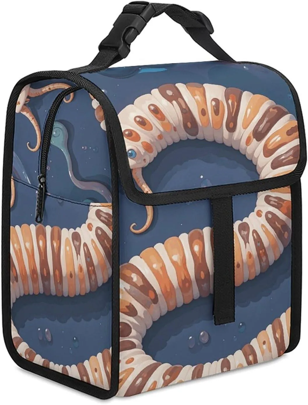 Lunch Box Worm Shape Biological Lunch Bag for Men Large Capacity Lunchbox Reusable Lunch Tote Bags for Travel