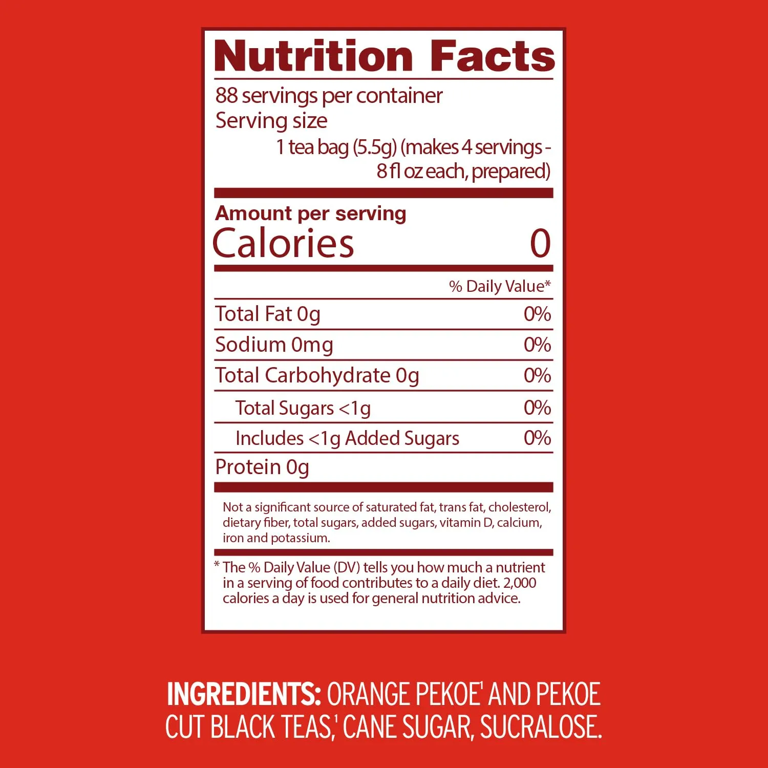 Luzianne Sweet Iced Tea Bags, Family Size, 22ct Box (Pack of 6)