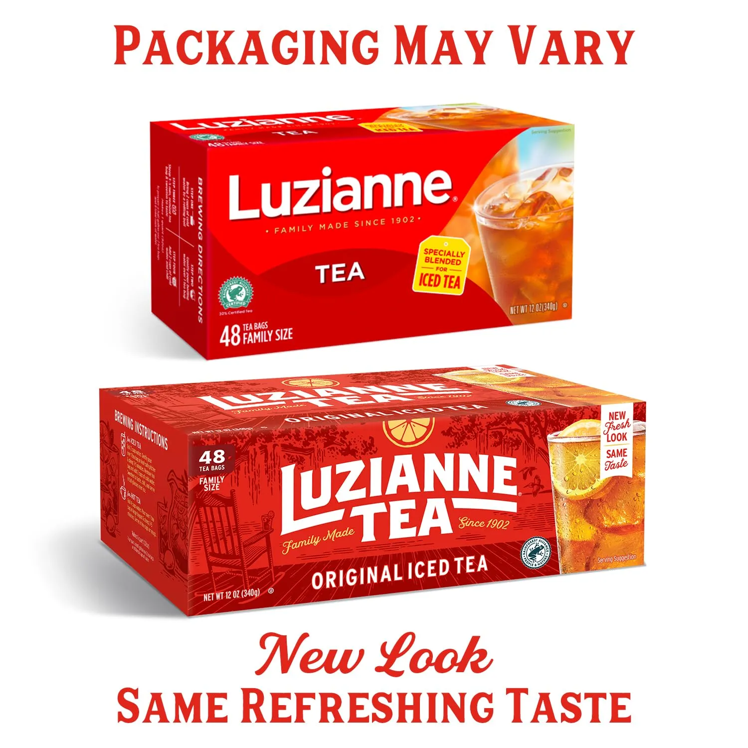 Luzianne Unsweetened Iced Tea Bags, Family Size, 48ct Box (Pack of 6)