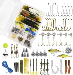 MadBite 181/196/214pcs Terminal Tackle Kits, Fresh and Saltwater, Bass/Panfish/Trout Fishing Tackle Kits, Fishing Gear, Fishing Lures, Fishing Accessory Kit w/Tackle Box, Hooks/Weights/Sinkers & Rigs