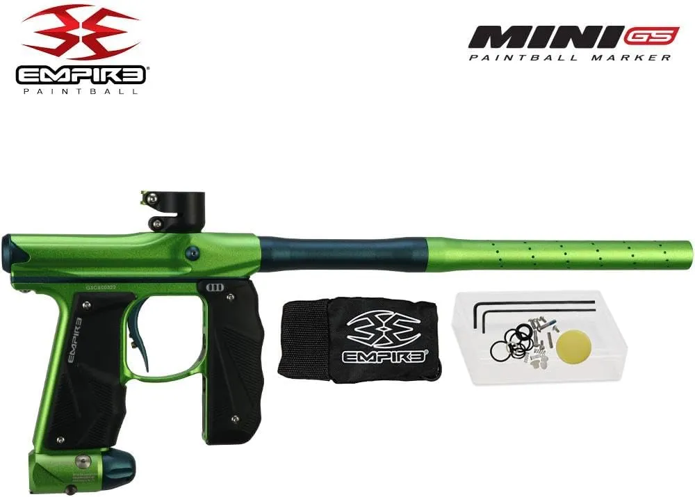 Maddog Empire Mini GS Full Auto Paintball Gun Marker w/HPA Tank, Empire Halo Too Loader, Thermal Anti-Fog Paintball Mask Goggle, Neck Protector, 4 3 Harness & (4) Pods Starter Package