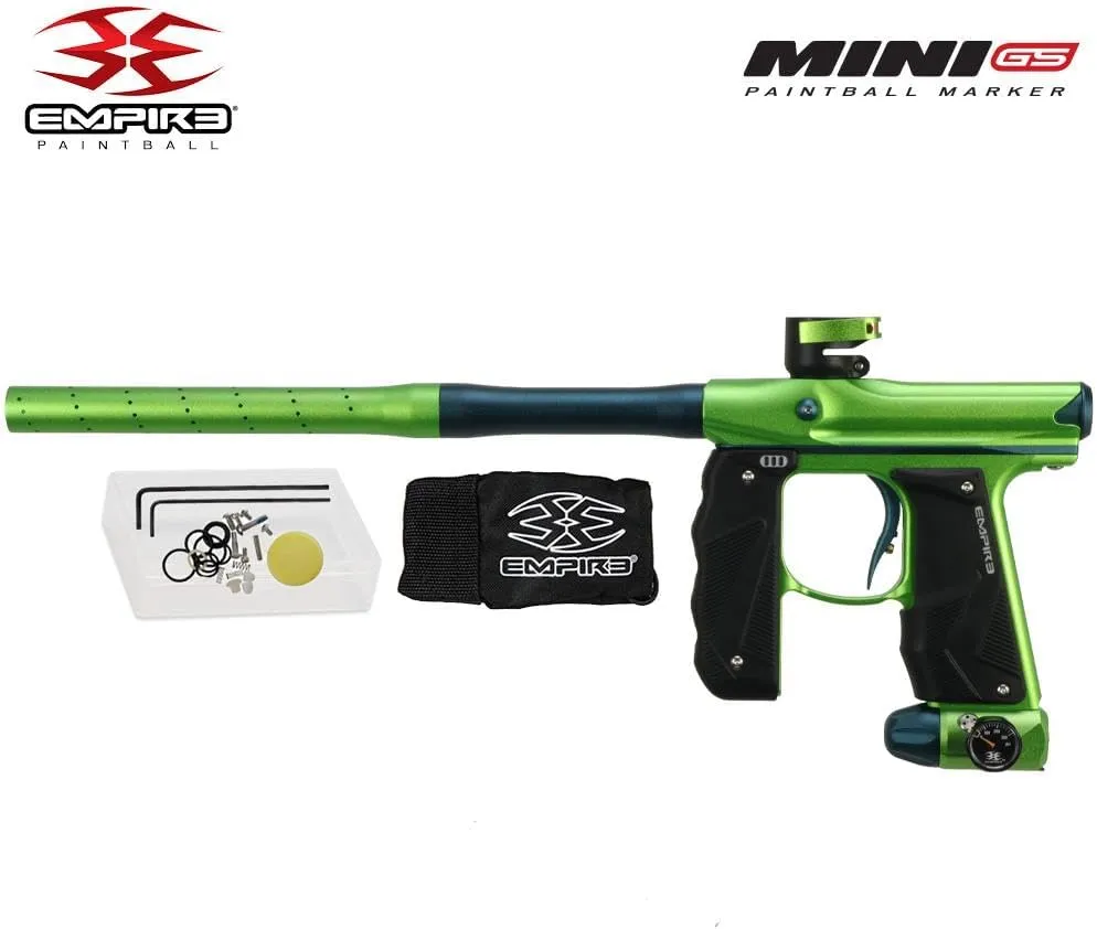 Maddog Empire Mini GS Full Auto Paintball Gun Marker w/HPA Tank, Empire Halo Too Loader, Thermal Anti-Fog Paintball Mask Goggle, Neck Protector, 4 3 Harness & (4) Pods Starter Package