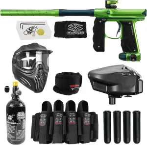 Maddog Empire Mini GS Full Auto Paintball Gun Marker w/HPA Tank, Empire Halo Too Loader, Thermal Anti-Fog Paintball Mask Goggle, Neck Protector, 4 3 Harness & (4) Pods Starter Package