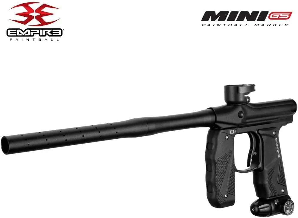 Maddog Empire Mini GS Full Auto Paintball Gun Marker w/HPA Tank, Empire Halo Too Loader, Thermal Anti-Fog Paintball Mask Goggle, Neck Protector, 4 3 Harness & (4) Pods Starter Package