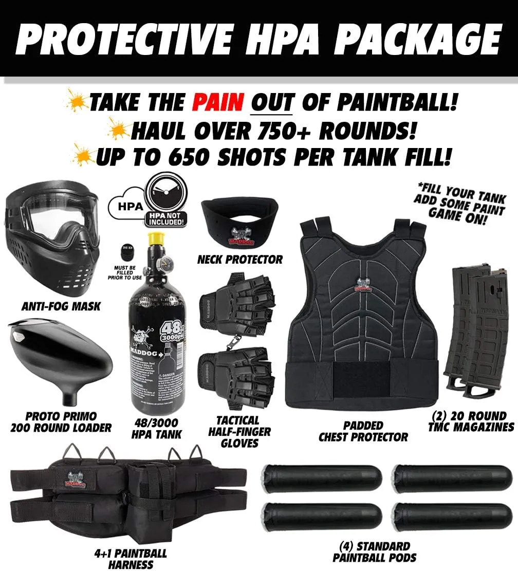 Maddog Tippmann TMC MAGFED Protective Paintball Gun Starter Package