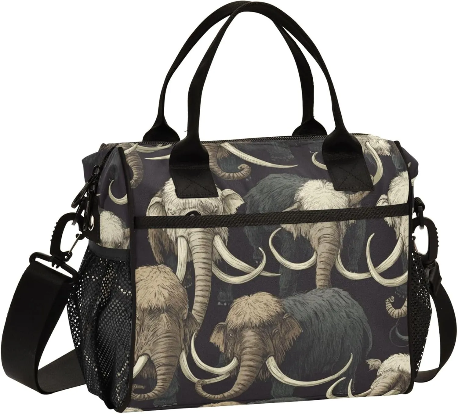 Mammoths Elephants Lunch Bag for Women Men, Cooler Lunch Box Portable Meal Prep Food Container for Office Work Travel Picnic