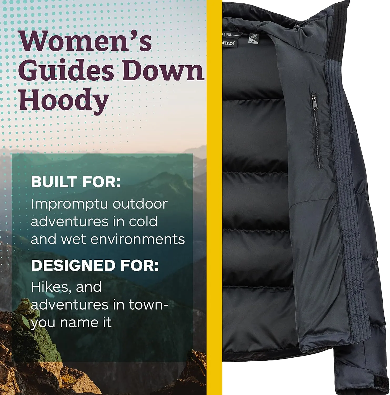 MARMOT Women's Guides Down Hoody - 700-Fill Insulated, Water-Resistant, Lightweight Puffer Jacket with Hood