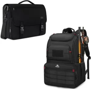 MATEIN Fishing Backpack Tackle Box, Water Resistant Tackle Backpack Fishing Bags with Cooler & Rod Holders, Messenger Bag for Men