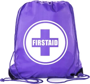 Mato & Hash First Aid Backpack Drawstring Medical Bag for Emergencies or Epi Pen & Medicine - 10PK Purple CA2500FirstAid S1