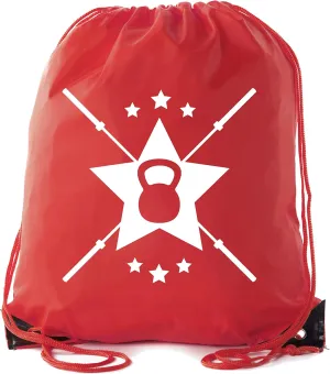 Mato & Hash Power Lifting Backpacks, Extreme Fitness Drawstring Bags Weightlifting Gym Bags - Emblem