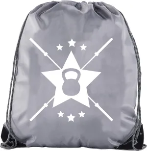 Mato & Hash Power Lifting Backpacks, Extreme Fitness Drawstring Bags Weightlifting Gym Bags - Emblem