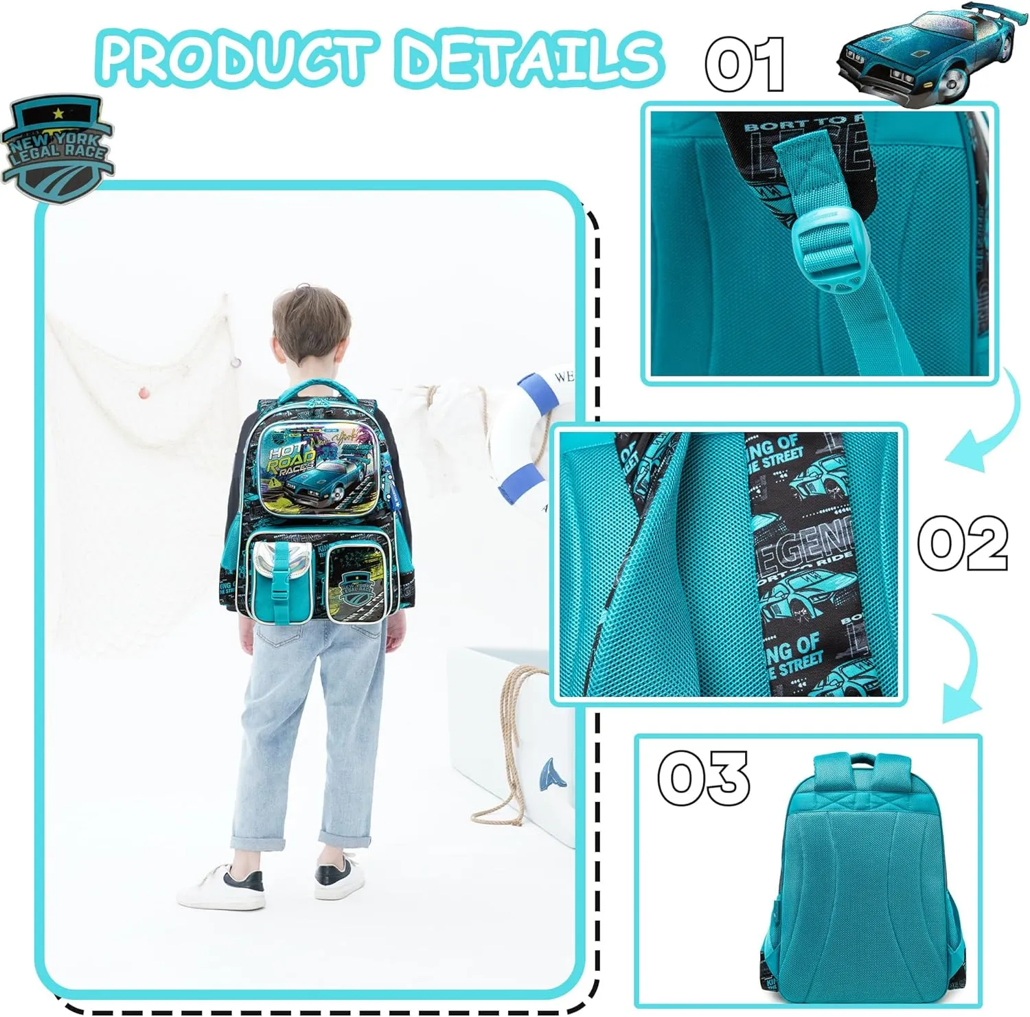 Meetbelify Backpacks for Boys School Backpacks for Elementary Students Ages 8-10 Kids Aesthetic Travel Backpack Laptop Bookbag with Lunch Box Pencil Case 3 in 1 Backpack Set for Boys