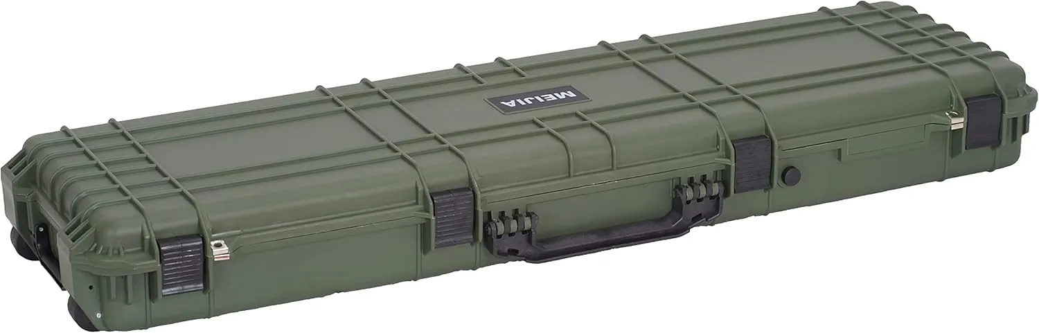 MEIJIA Portable Rolling Waterproof All Weather Hard Rifle Case,Gun case with Wheels,Customizable Fit Foam Included,Fit for Rifle,Guns,Shotguns, Airsoft Gun