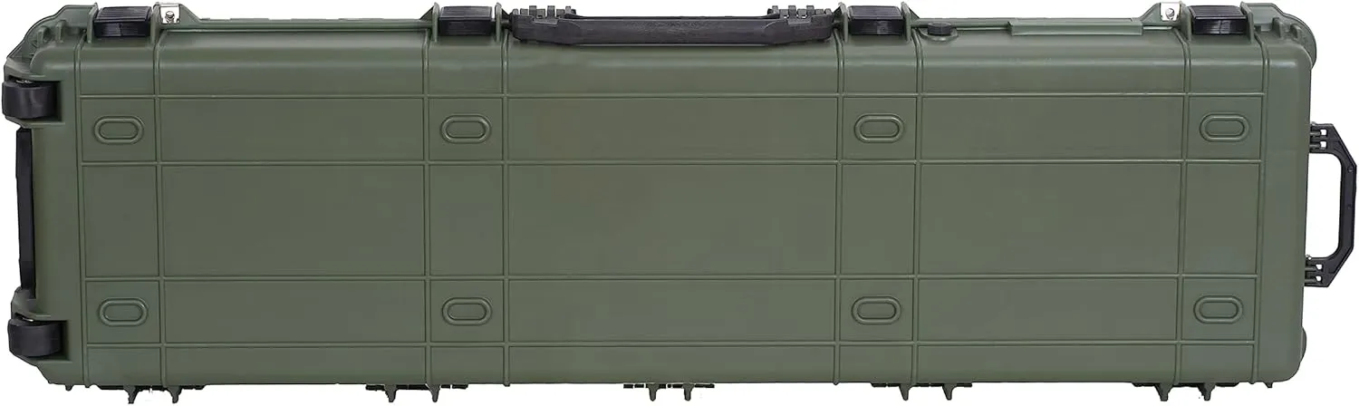 MEIJIA Portable Rolling Waterproof All Weather Hard Rifle Case,Gun case with Wheels,Customizable Fit Foam Included,Fit for Rifle,Guns,Shotguns, Airsoft Gun