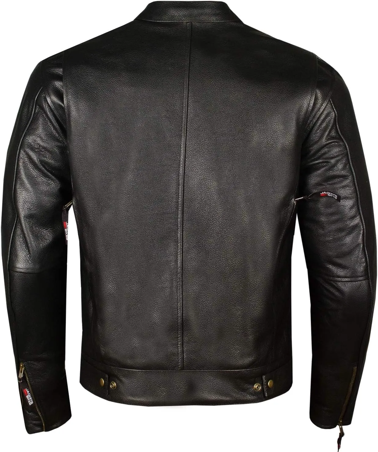 Men's Commuter Premium Natural Buffalo Leather Motorcycle Jacket CE Armor Conceal Carry Gun Pockets Cruiser Biker Black L