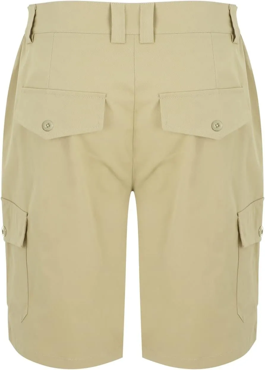 Mens Tactical Cargo Shorts 3/4 Casual Hiking Capri Pants Below Knee Length with Multi Pocket Athletic Running Shorts
