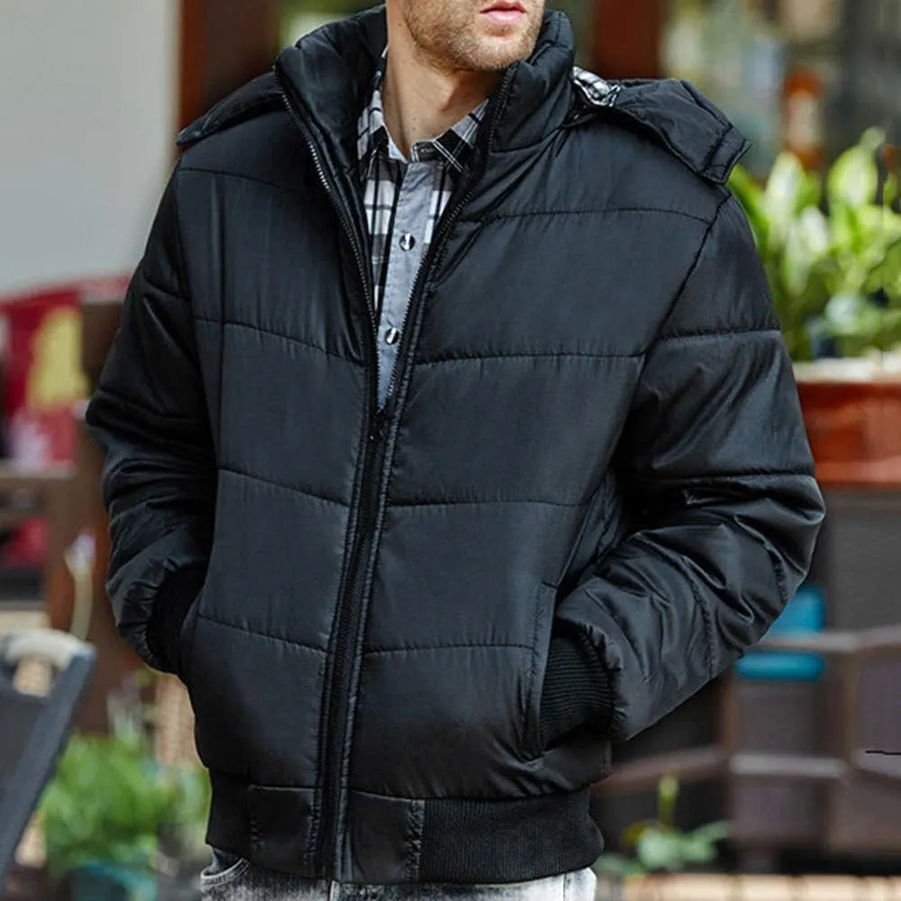 Men's Winter Puffer Jacket Quilted Thicken Down Coat Insulated and Water Repellent Jackets Padded Hooded Down Coats