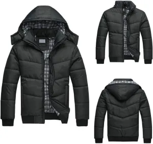 Men's Winter Puffer Jacket Quilted Thicken Down Coat Insulated and Water Repellent Jackets Padded Hooded Down Coats