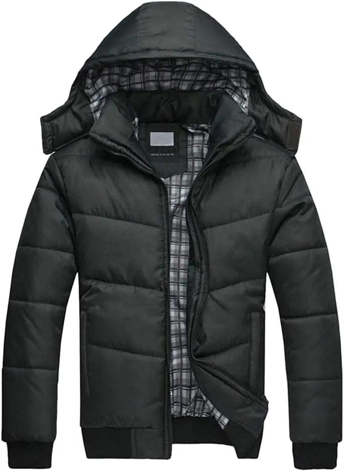 Men's Winter Puffer Jacket Quilted Thicken Down Coat Insulated and Water Repellent Jackets Padded Hooded Down Coats