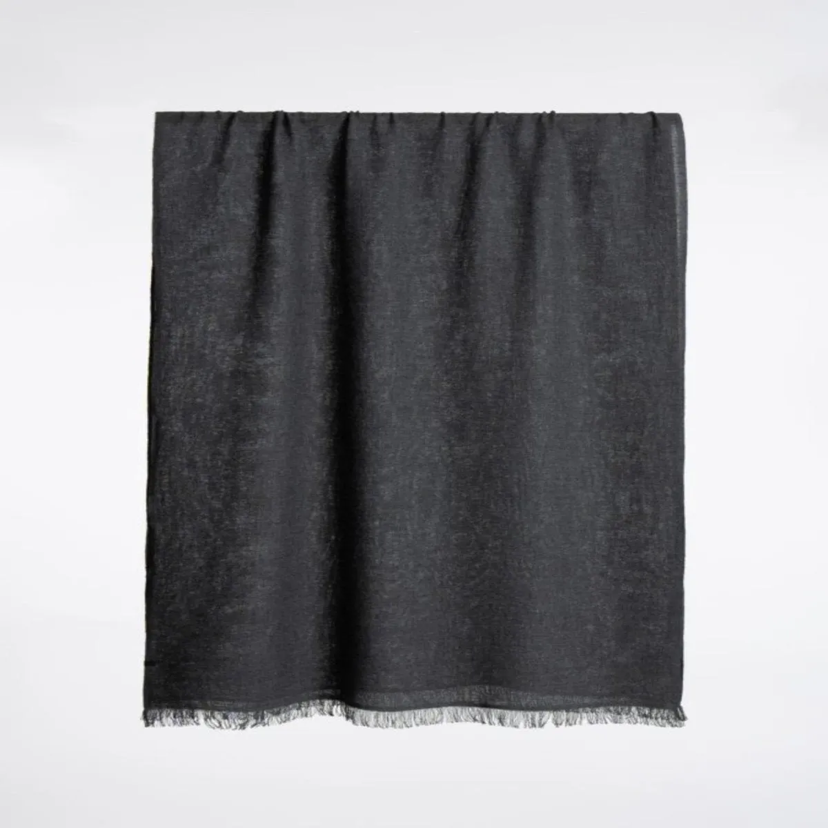 Merino Woven Scarf in Charcoal Grey