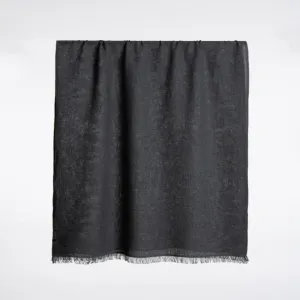 Merino Woven Scarf in Charcoal Grey