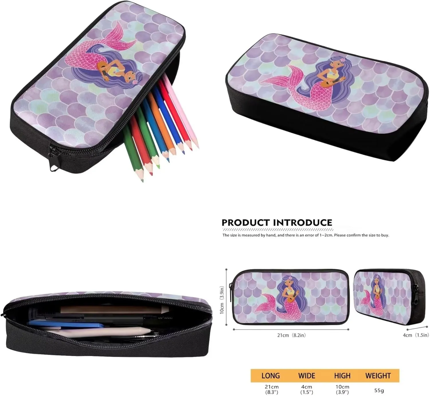 Mermaid Backpack Set for Kids Girls Preschool Elementary School Backpack Bookbags with Insulated Lunch Bag Handbag Pencil Case 3 Pack Set Bookbag Lunch Bag