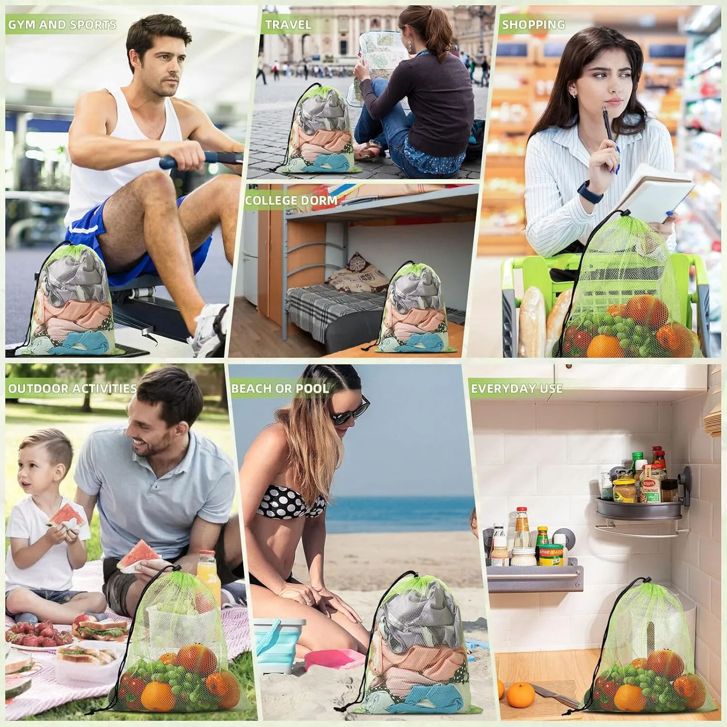 Mesh Drawstring Bag Durable Delicate Mesh Laundry Bag Multicolor Nylon Mesh Bag