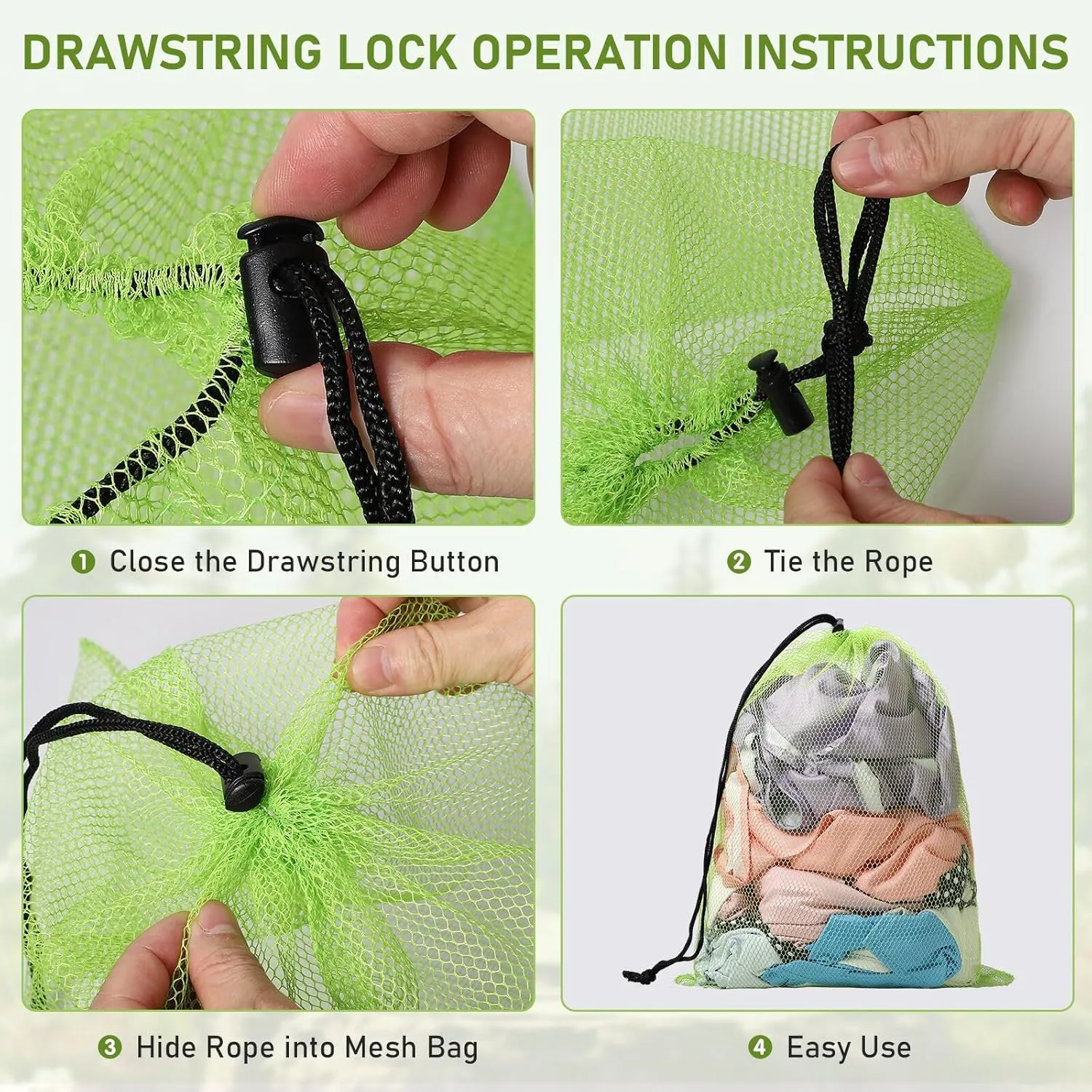 Mesh Drawstring Bag Durable Delicate Mesh Laundry Bag Multicolor Nylon Mesh Bag