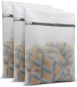 Mesh Laundry Bag Laundry Bag Zippe Washing Machines Dirty Reusable Lingerie Coarse Net Mesh Basket Travel Shoes Bras Bag Basket Clothes Organizer(Zippers Coarse 3pcs)