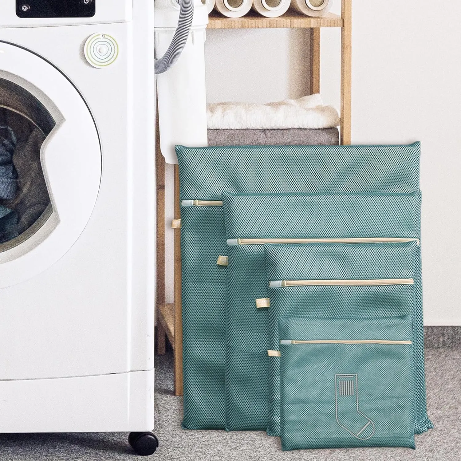 Mesh Laundry Bag, Strong Permeable Mesh Bags, with Zipper Delicate Mesh Laundry Washing Bags (Style a)