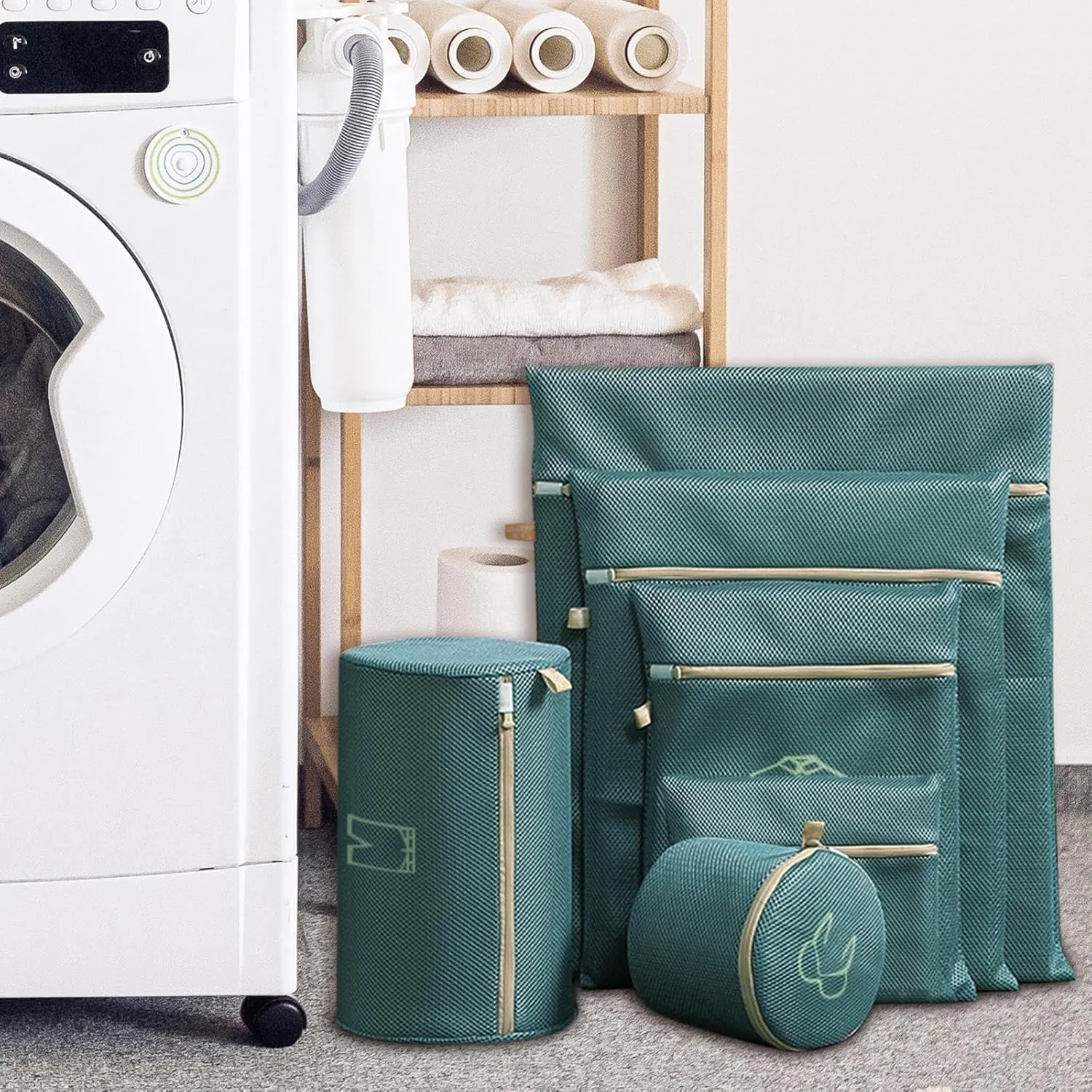 Mesh Laundry Bag, Strong Permeable Mesh Bags, with Zipper Delicate Mesh Laundry Washing Bags (Style a)