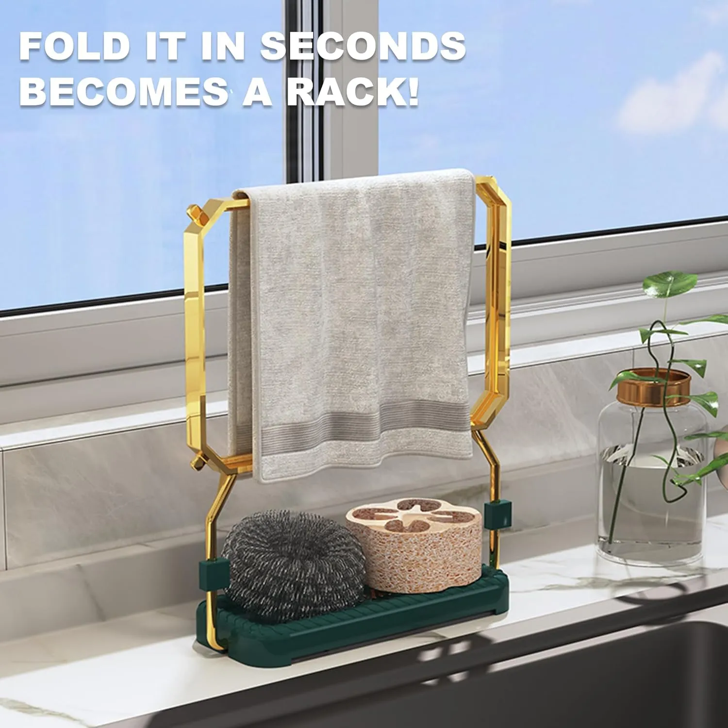 Meshmate Waste Rack Sink, Mesh Mate Rotatable Kitchen Sink Strainer with 100Pcs Filter Mesh Bags, Suction Cup Sink Strainer & Kitchen Sink Filter Rack (Green*2, With 100 pcs Bags)