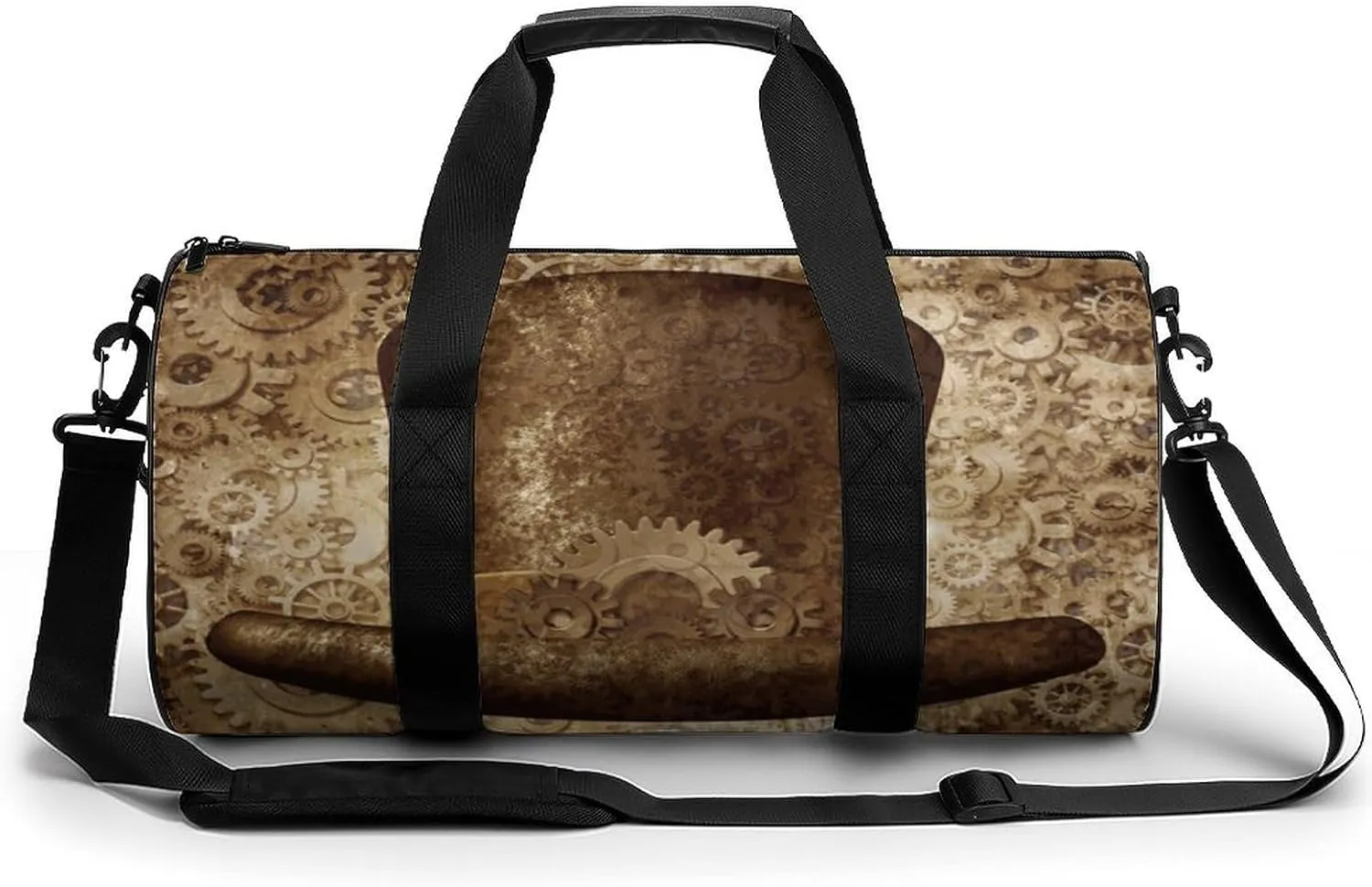 Metal Copper Gears Cogs Pattern Small Gym Bag for Men Women Swim Dance Travel Tote Duffle Bags with Shoulder Strap, style