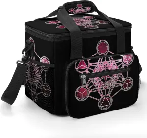 Metatron's Cube Sacred Geometry Cooler Bag with Handle Portable Lunch Bags Adjustable Crossbody Straps Insulation Tote for Camping