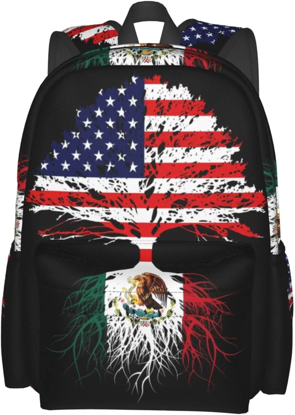 Mexican Mexico American Flag Mexico Grown Mexican Roots Laptop Backpack Work Travel Backpacks Business Rucksack Casual Outdoor Daypack with Adjustable Strap Bags for Sports Office Gym Hiking