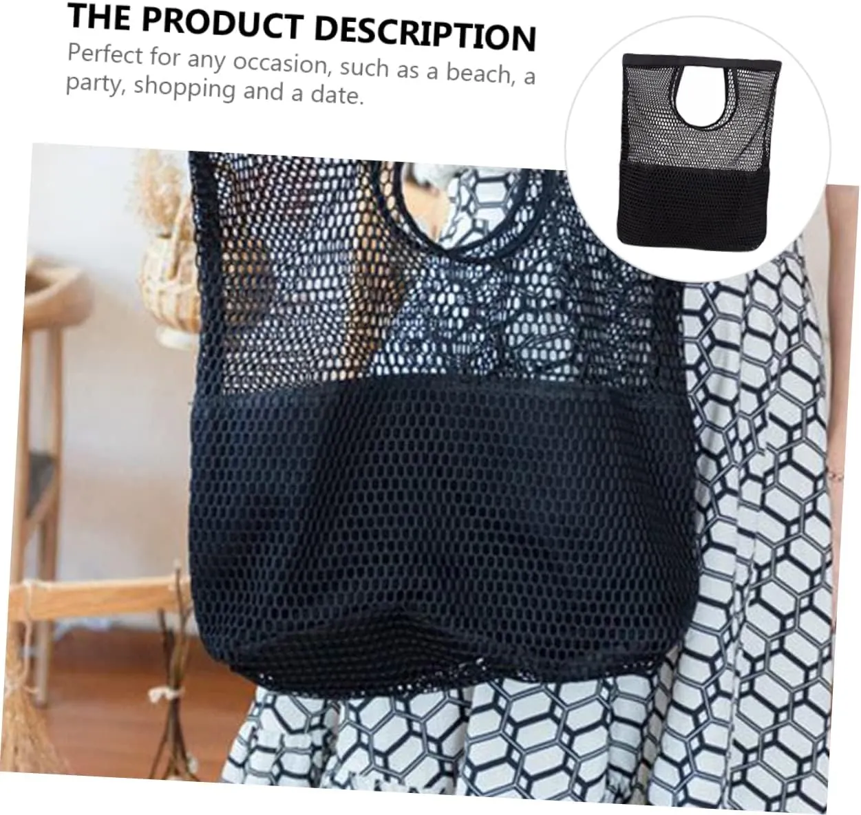 Mikinona 1pc Mesh Shopping Bag Bags for Women Canvas Shopping Bags Women Tote Bags Woman Handbags Womens Mesh Bag
