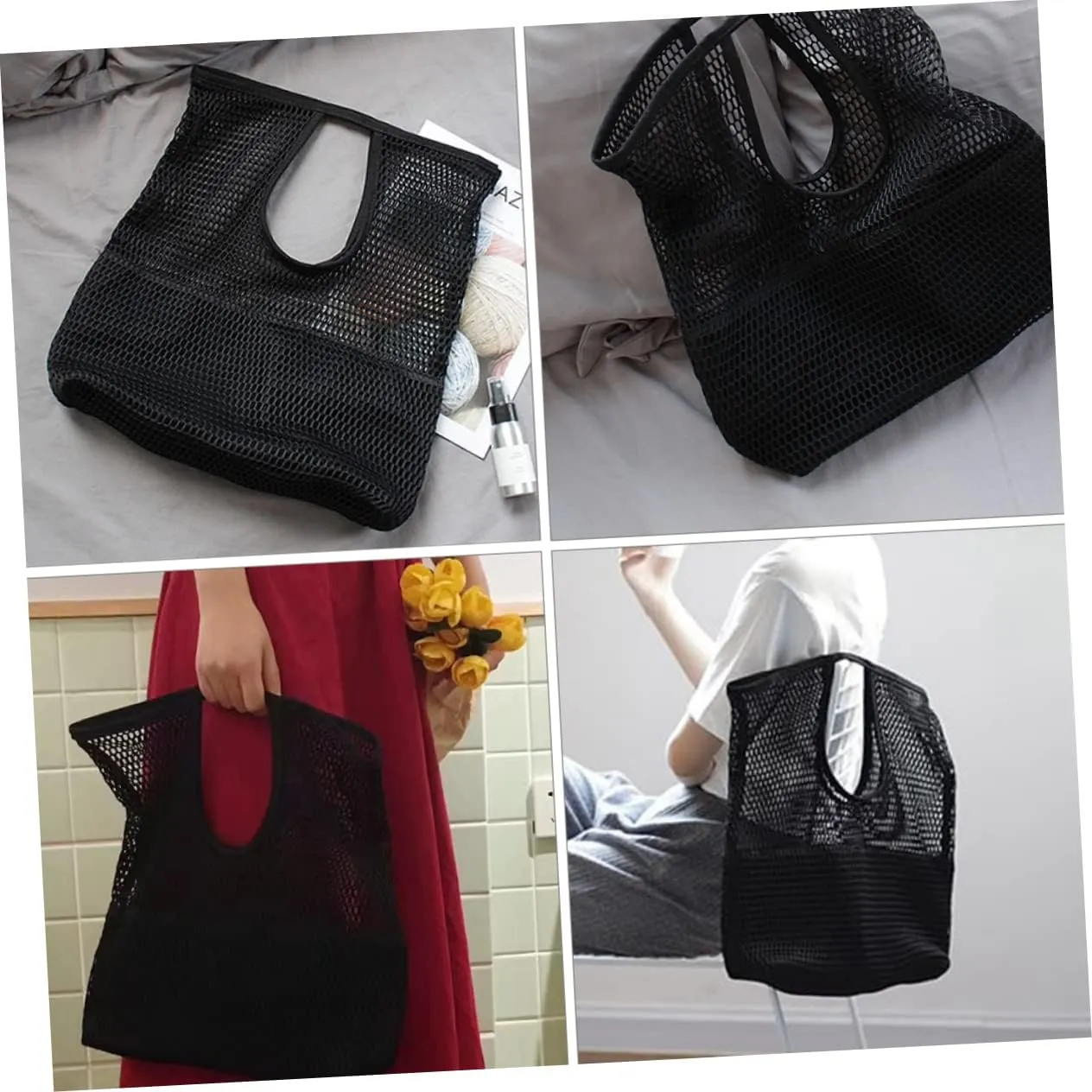 Mikinona 1pc Mesh Shopping Bag Bags for Women Canvas Shopping Bags Women Tote Bags Woman Handbags Womens Mesh Bag