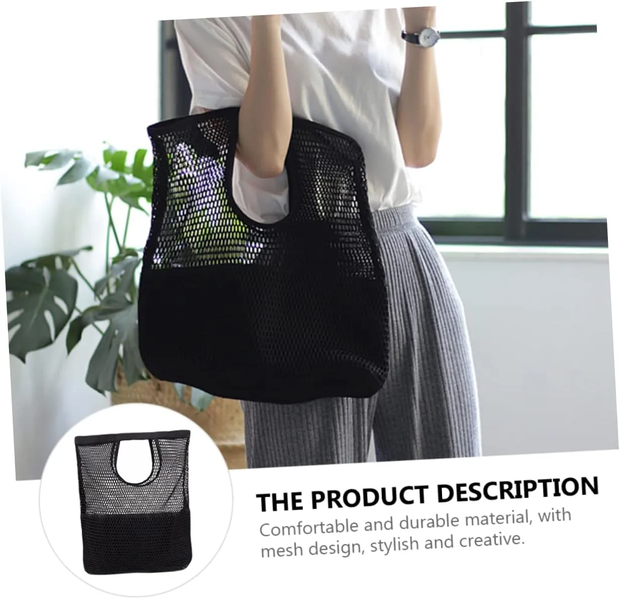 Mikinona 1pc Mesh Shopping Bag Bags for Women Canvas Shopping Bags Women Tote Bags Woman Handbags Womens Mesh Bag