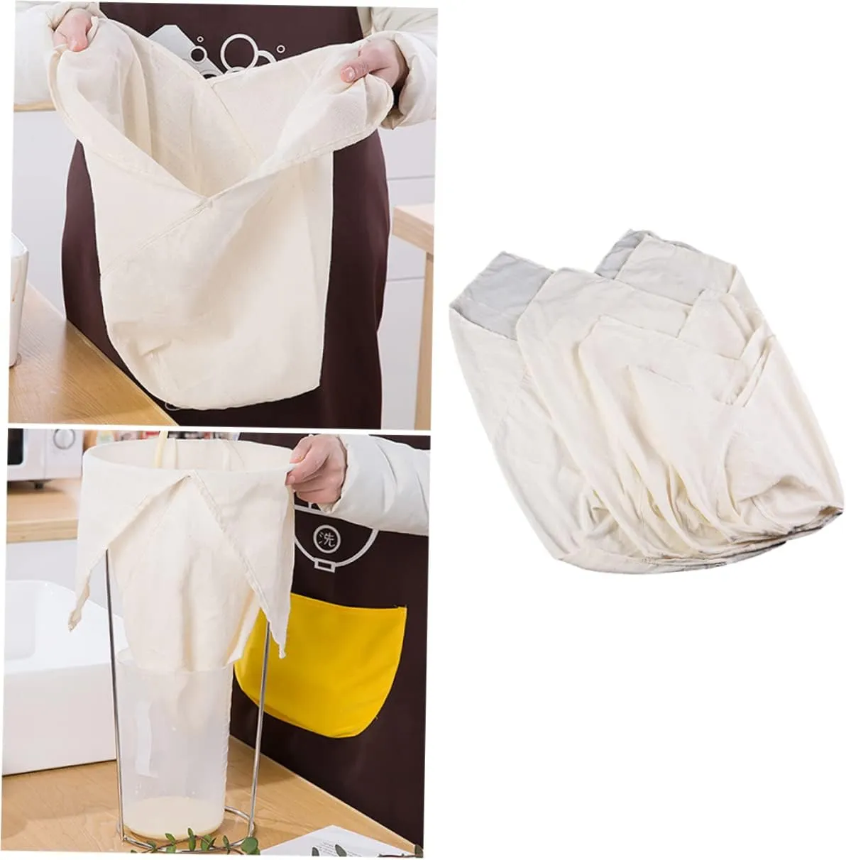 Milk Juice Filter Bag Cotton Mesh Strainer Brew Bag Pulp Strainer Reusable Easy to Cle