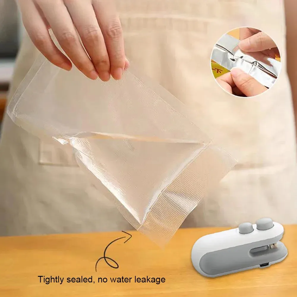 Mini Heat Bag Sealing Machine Package Sealer Bags Plastic Food Sealer Clip Bag Handheld Sealer Food Packaging Heat Sealer Opener