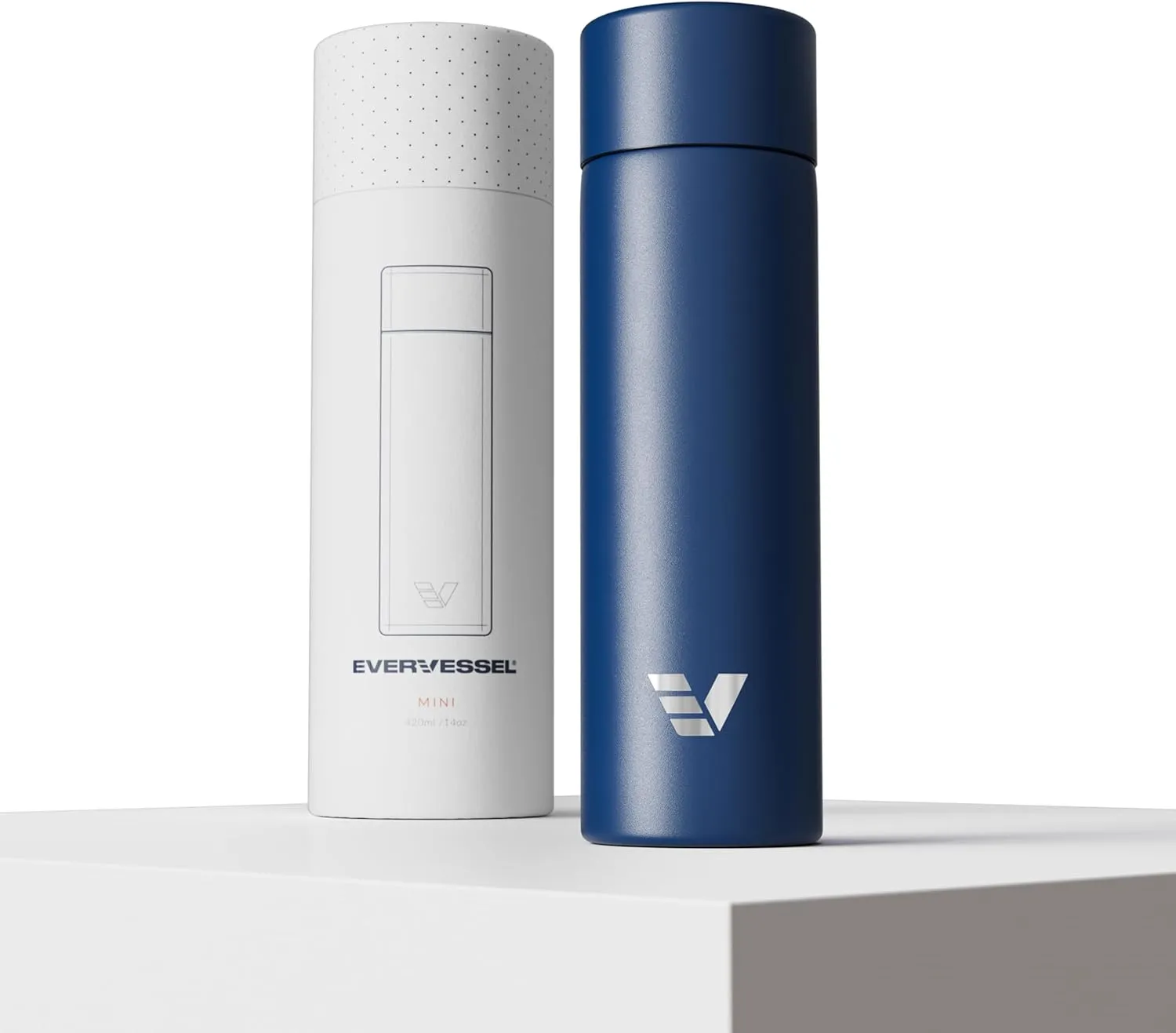 Mini Stainless Steel Water Bottle 14oz - Non-insulated | Designed for Bags | Slim, Ultra Lightweight & Stylish – Blue