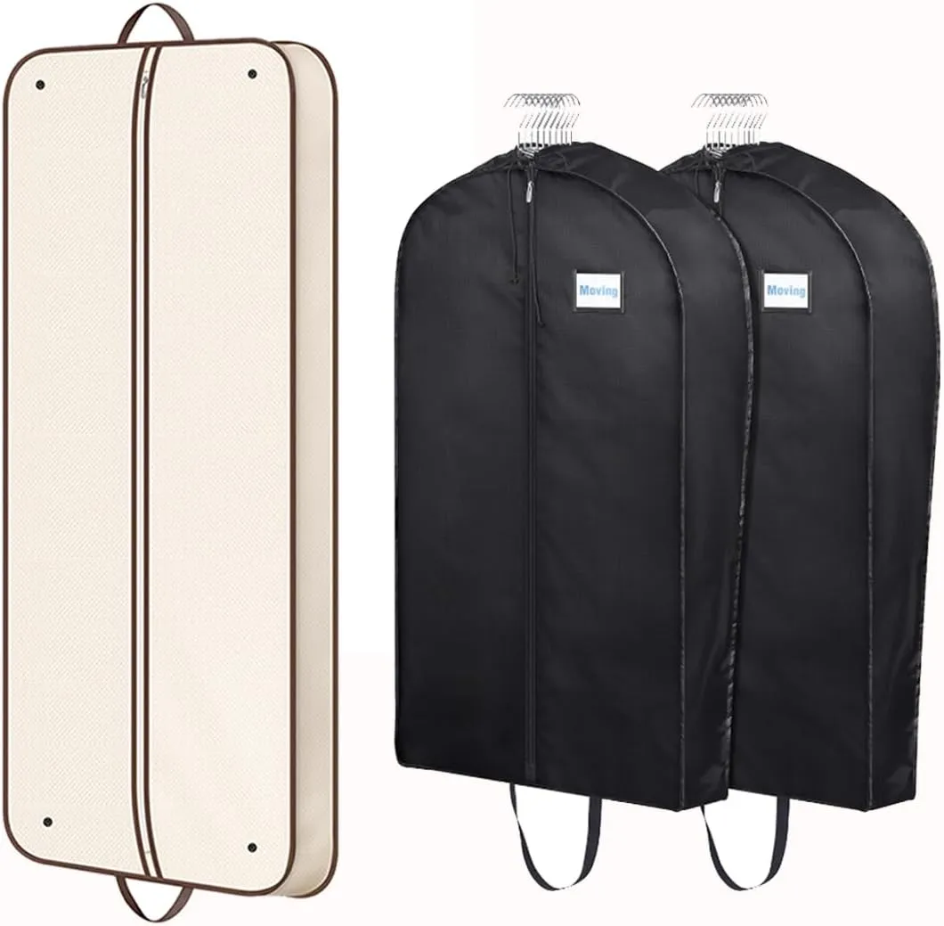 MISSLO 60" Foldable Garment Bags for Travel Bundle with Garment Bags for Travel Heavy Duty