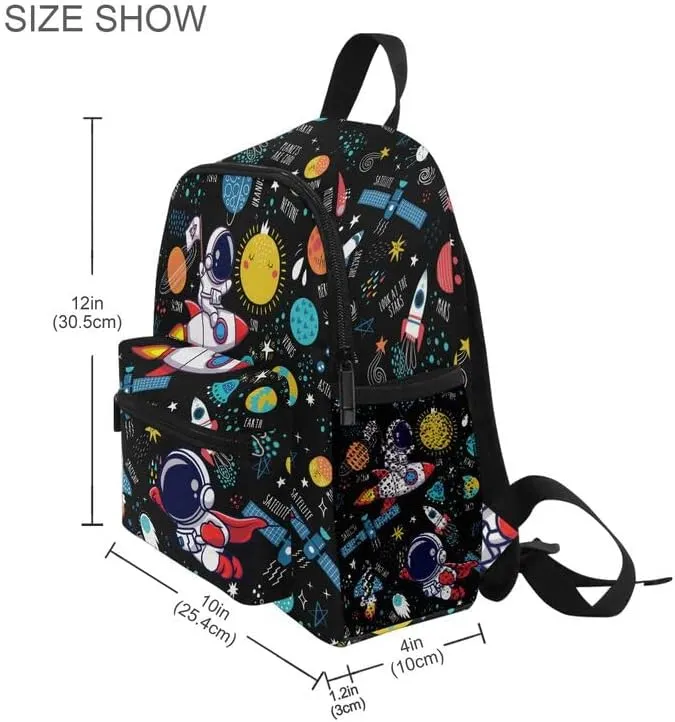 MNSRUU Kids Backpack Toddler SchoolBag Astronaut Rocket Small BookBag Galaxy Space Backpacks Mini for Preschool Kindergarten Boys Girls Age(3-6)…