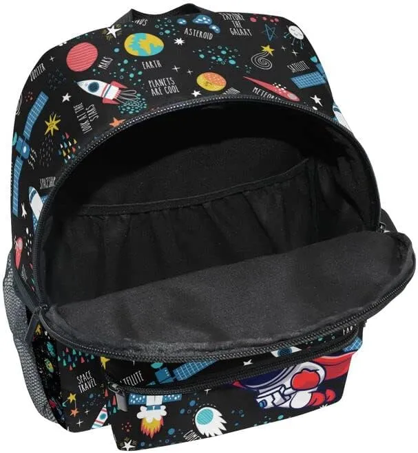 MNSRUU Kids Backpack Toddler SchoolBag Astronaut Rocket Small BookBag Galaxy Space Backpacks Mini for Preschool Kindergarten Boys Girls Age(3-6)…