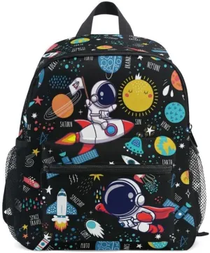MNSRUU Kids Backpack Toddler SchoolBag Astronaut Rocket Small BookBag Galaxy Space Backpacks Mini for Preschool Kindergarten Boys Girls Age(3-6)…