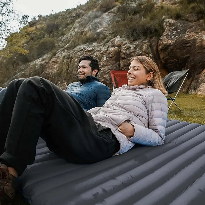 MOBI GARDEN Camping Pad, Inflatable Sleeping Mat with Built-in Foot Pump, Compact Waterproof Camping Air Mattress for Backpacking, Hiking, Tent, Traveling